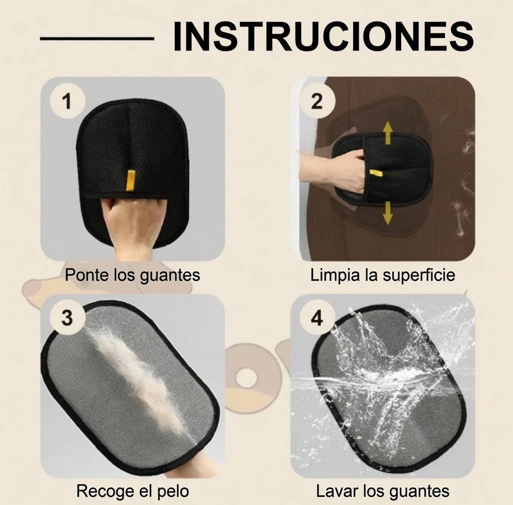 Manopla Quitapelos Reutilizable para Ropa y Hogar